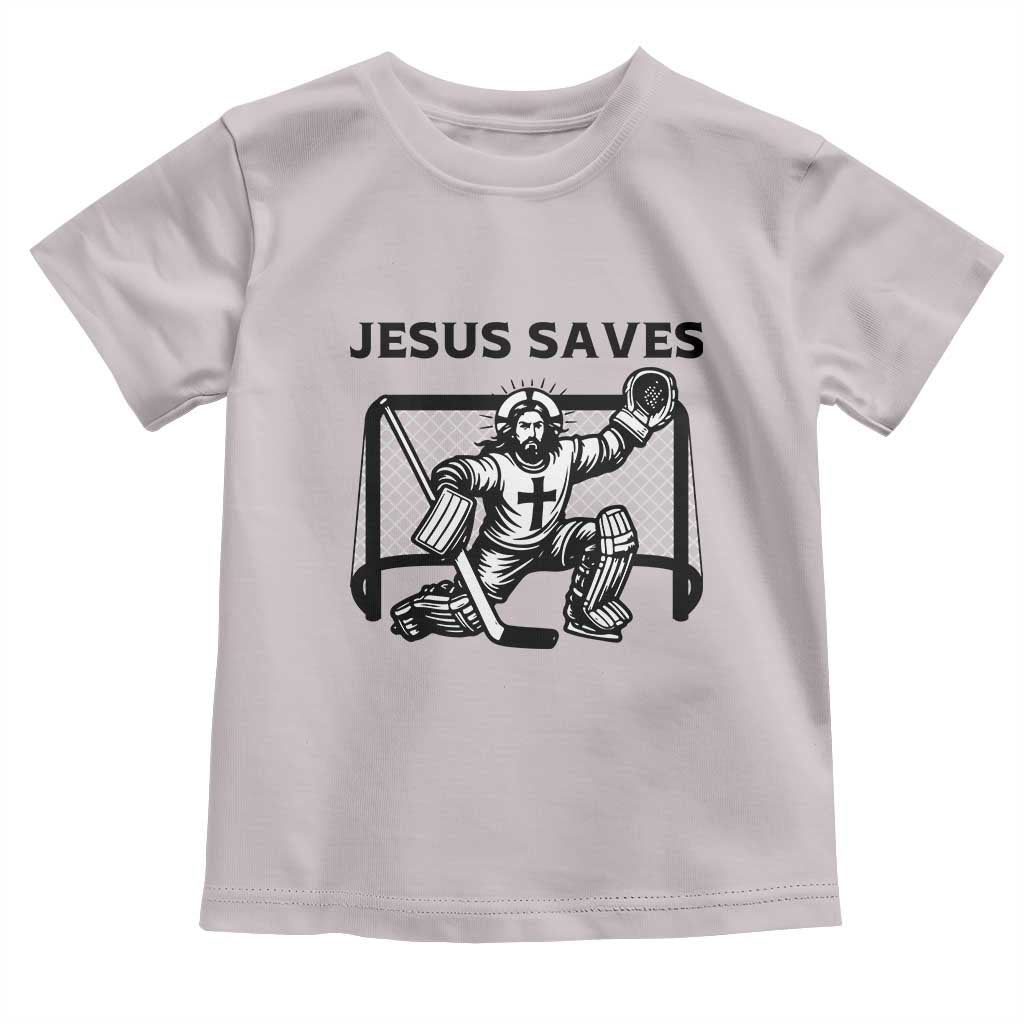 Funny Religious Ice Hockey Goalie Gift Toddler T Shirt Jesus Saves - Wonder Print Shop