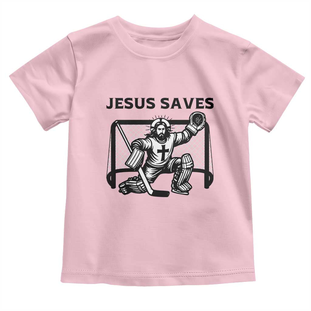 Funny Religious Ice Hockey Goalie Gift Toddler T Shirt Jesus Saves - Wonder Print Shop