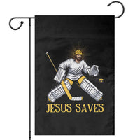 Jesus Saves Garden Flag Funny Christian Ice Hockey Goalie Gift - Wonder Print Shop