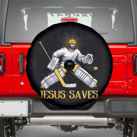 Jesus Saves Spare Tire Cover Funny Christian Ice Hockey Goalie Gift - Wonder Print Shop