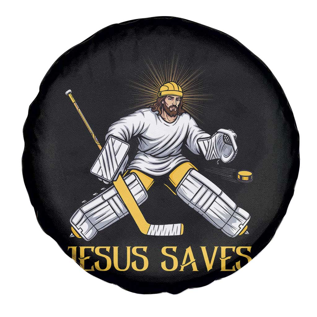 Jesus Saves Spare Tire Cover Funny Christian Ice Hockey Goalie Gift - Wonder Print Shop