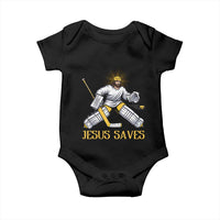Jesus Saves Baby Onesie Funny Christian Ice Hockey Goalie Gift - Wonder Print Shop
