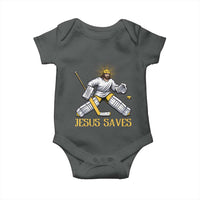 Jesus Saves Baby Onesie Funny Christian Ice Hockey Goalie Gift - Wonder Print Shop