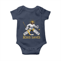 Jesus Saves Baby Onesie Funny Christian Ice Hockey Goalie Gift - Wonder Print Shop