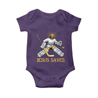 Jesus Saves Baby Onesie Funny Christian Ice Hockey Goalie Gift - Wonder Print Shop