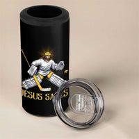Jesus Saves 4 in 1 Can Cooler Tumbler Funny Christian Ice Hockey Goalie Gift - Wonder Print Shop