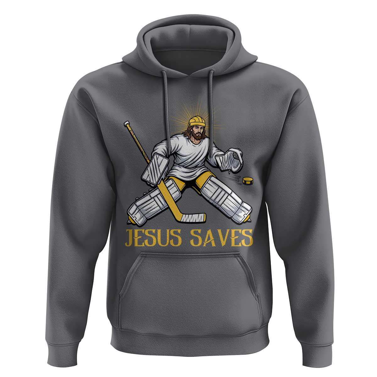 Jesus Saves Hoodie Funny Christian Ice Hockey Goalie Gift - Wonder Print Shop