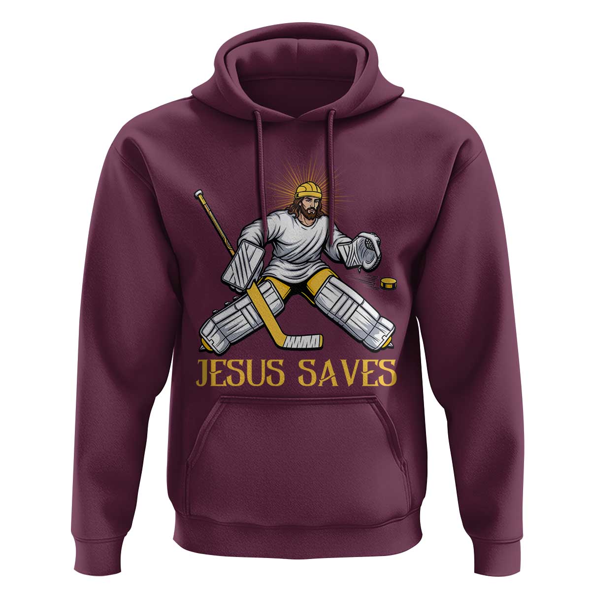 Jesus Saves Hoodie Funny Christian Ice Hockey Goalie Gift - Wonder Print Shop
