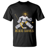 Jesus Saves T Shirt Funny Christian Ice Hockey Goalie Gift - Wonder Print Shop