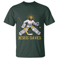 Jesus Saves T Shirt Funny Christian Ice Hockey Goalie Gift - Wonder Print Shop