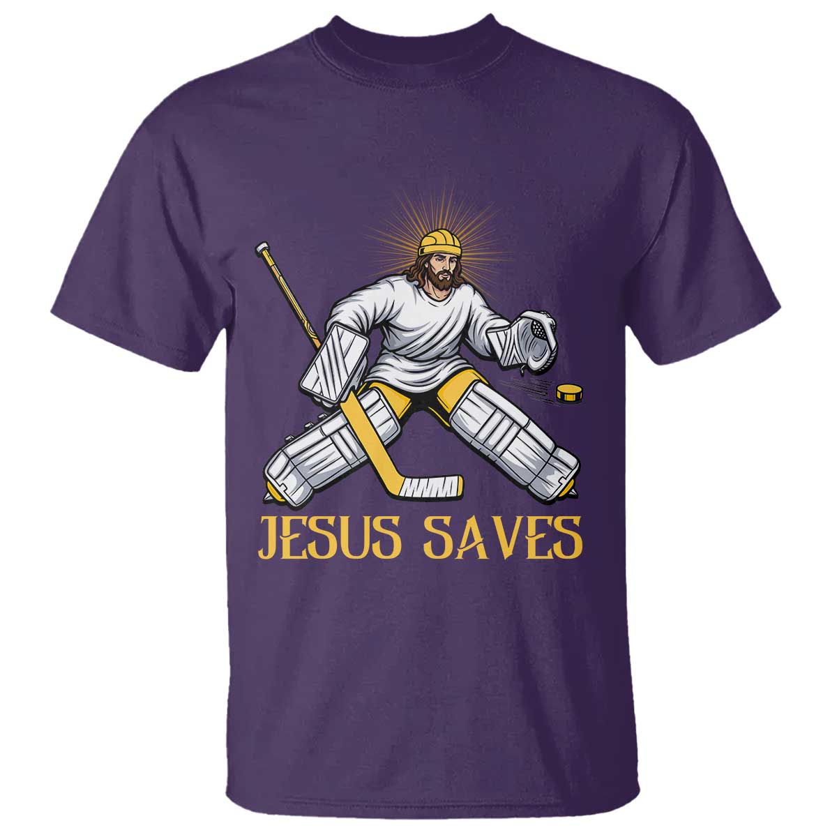 Jesus Saves T Shirt Funny Christian Ice Hockey Goalie Gift - Wonder Print Shop