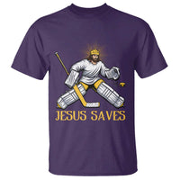 Jesus Saves T Shirt Funny Christian Ice Hockey Goalie Gift - Wonder Print Shop