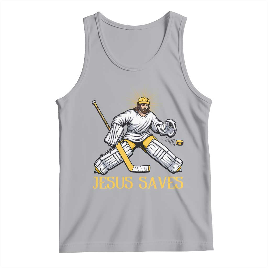 Jesus Saves Tank Top Funny Christian Ice Hockey Goalie Gift - Wonder Print Shop