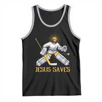 Jesus Saves Tank Top Funny Christian Ice Hockey Goalie Gift - Wonder Print Shop