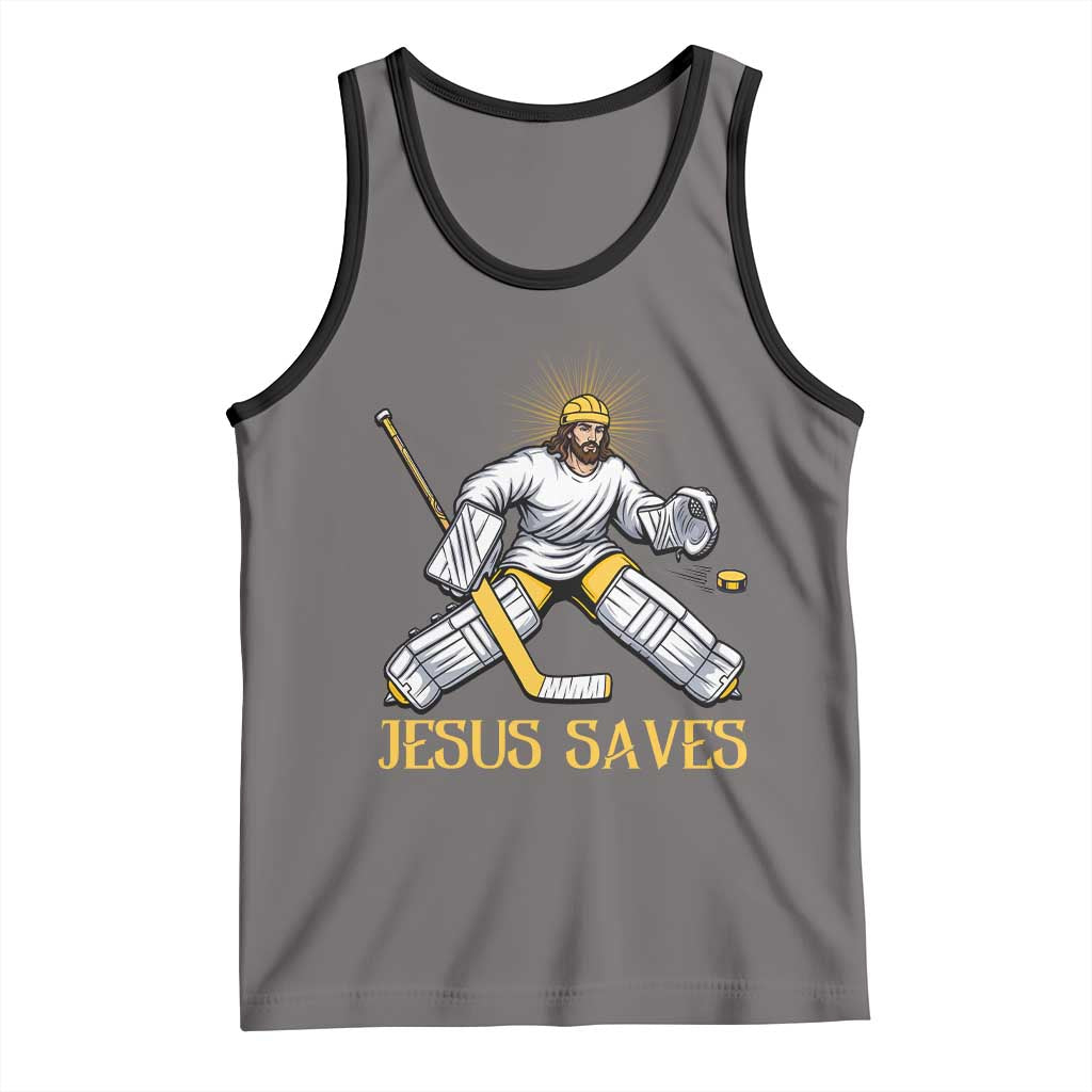 Jesus Saves Tank Top Funny Christian Ice Hockey Goalie Gift - Wonder Print Shop