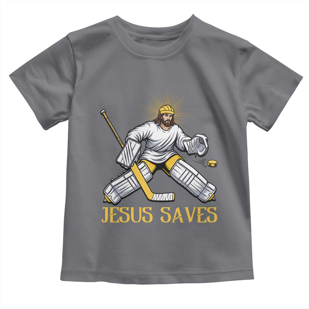 Jesus Saves Toddler T Shirt Funny Christian Ice Hockey Goalie Gift - Wonder Print Shop