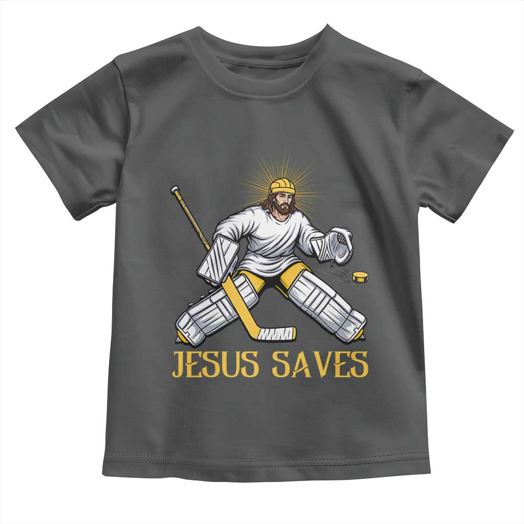 Jesus Saves Toddler T Shirt Funny Christian Ice Hockey Goalie Gift - Wonder Print Shop