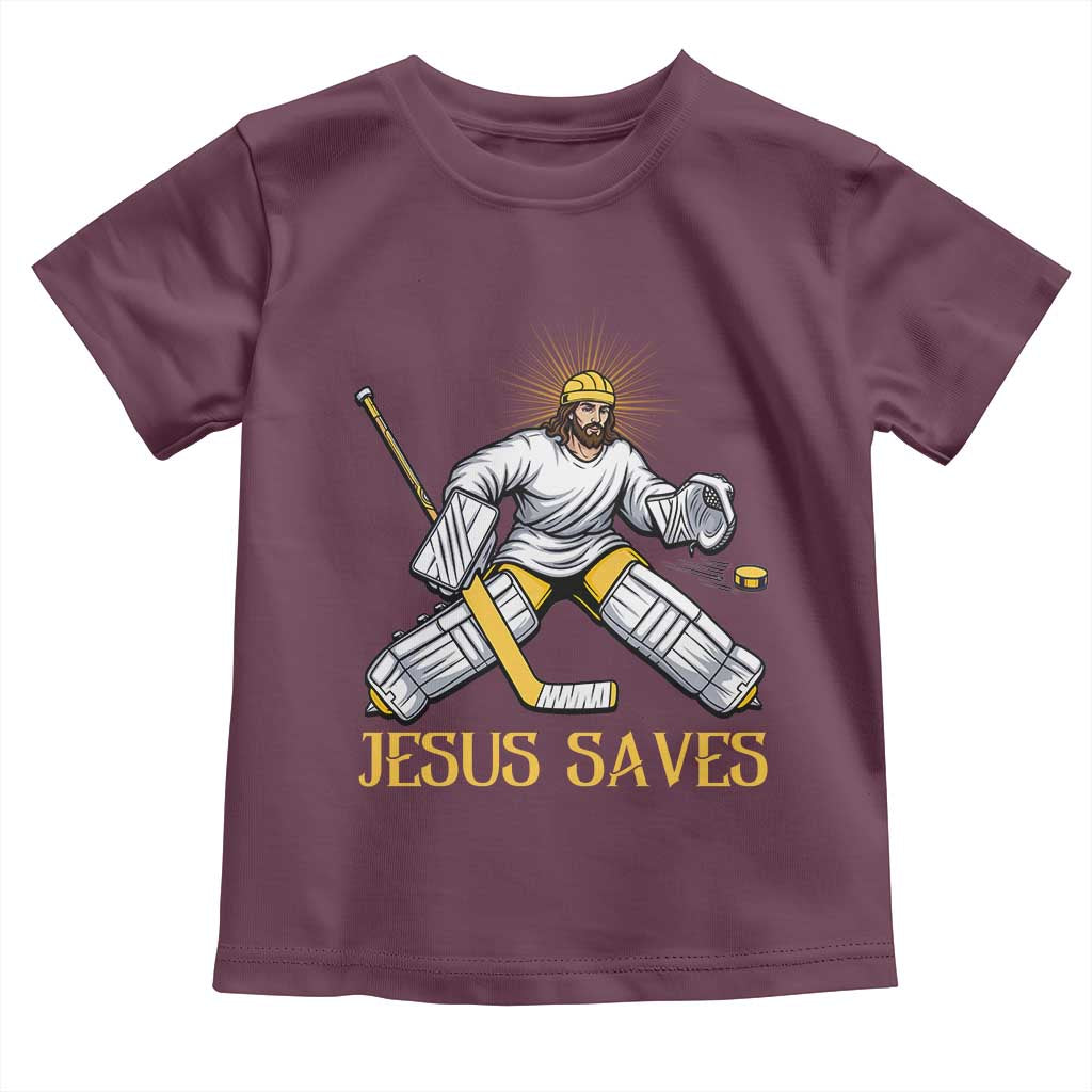 Jesus Saves Toddler T Shirt Funny Christian Ice Hockey Goalie Gift - Wonder Print Shop