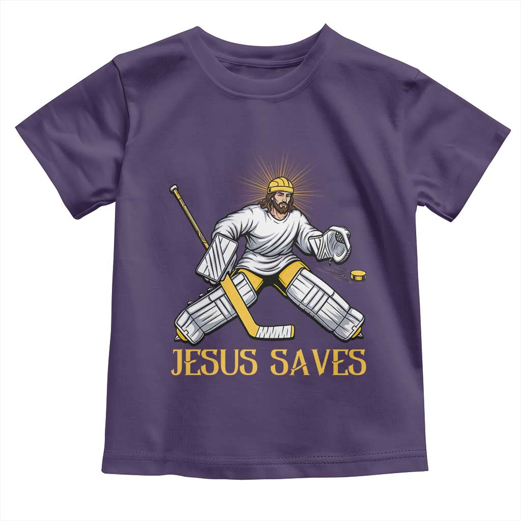 Jesus Saves Toddler T Shirt Funny Christian Ice Hockey Goalie Gift - Wonder Print Shop