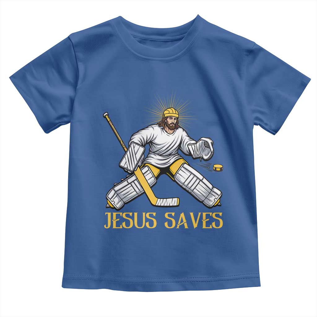 Jesus Saves Toddler T Shirt Funny Christian Ice Hockey Goalie Gift - Wonder Print Shop