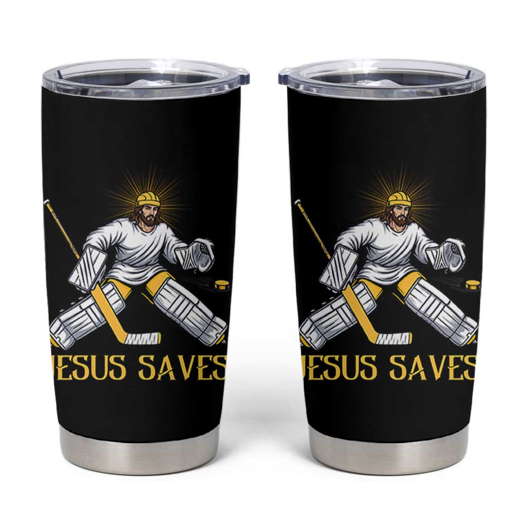 Jesus Saves Tumbler Cup Funny Christian Ice Hockey Goalie Gift - Wonder Print Shop