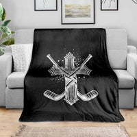 Faith Family Hockey Cross Throw Blanket Religious Ice Hockey Lover Gift - Wonder Print Shop
