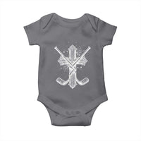 Faith Family Hockey Cross Baby Onesie Religious Ice Hockey Lover Gift - Wonder Print Shop