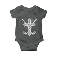 Faith Family Hockey Cross Baby Onesie Religious Ice Hockey Lover Gift - Wonder Print Shop