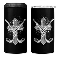 Faith Family Hockey Cross 4 in 1 Can Cooler Tumbler Religious Ice Hockey Lover Gift - Wonder Print Shop