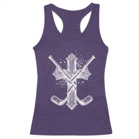 Faith Family Hockey Cross Racerback Tank Top Religious Ice Hockey Lover Gift - Wonder Print Shop