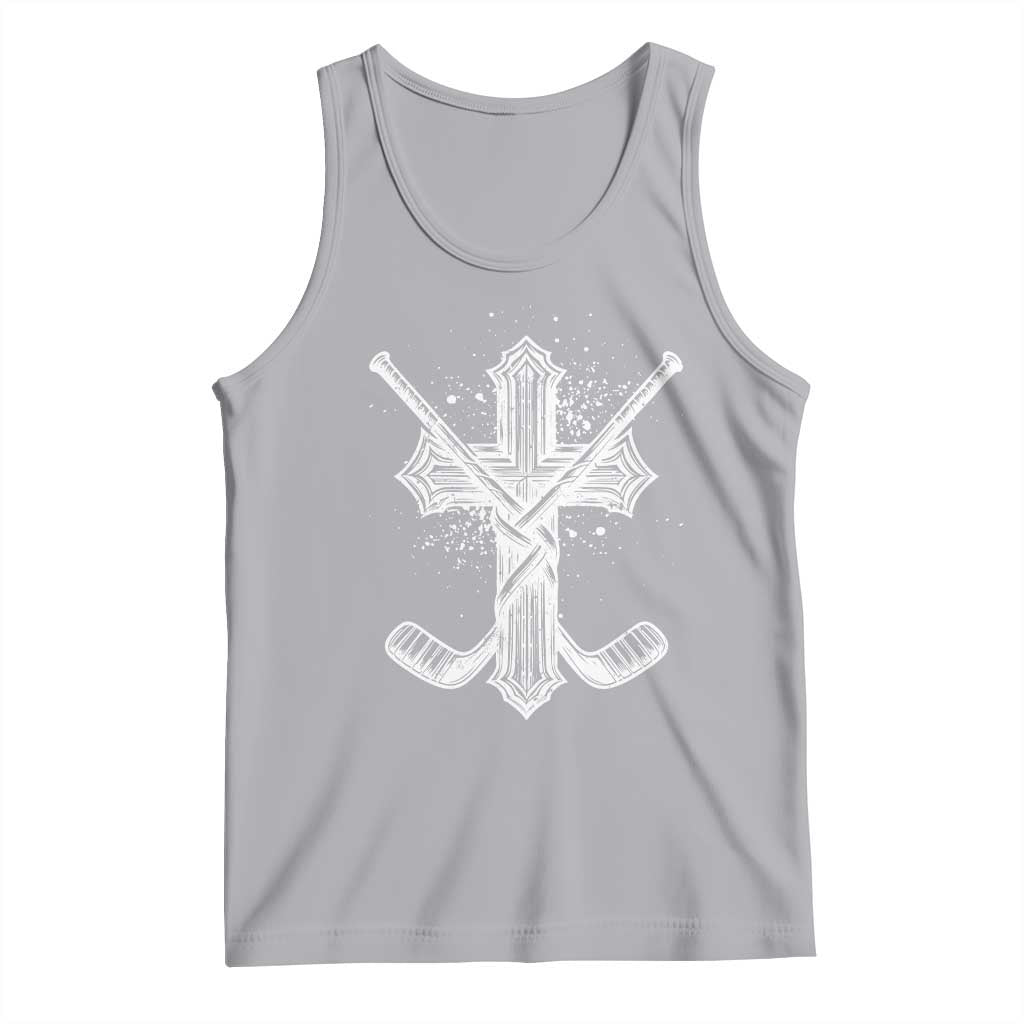 Faith Family Hockey Cross Tank Top Religious Ice Hockey Lover Gift - Wonder Print Shop