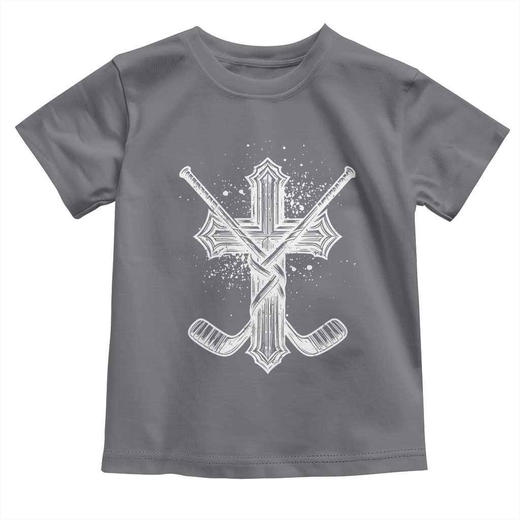 Faith Family Hockey Cross Toddler T Shirt Religious Ice Hockey Lover Gift - Wonder Print Shop
