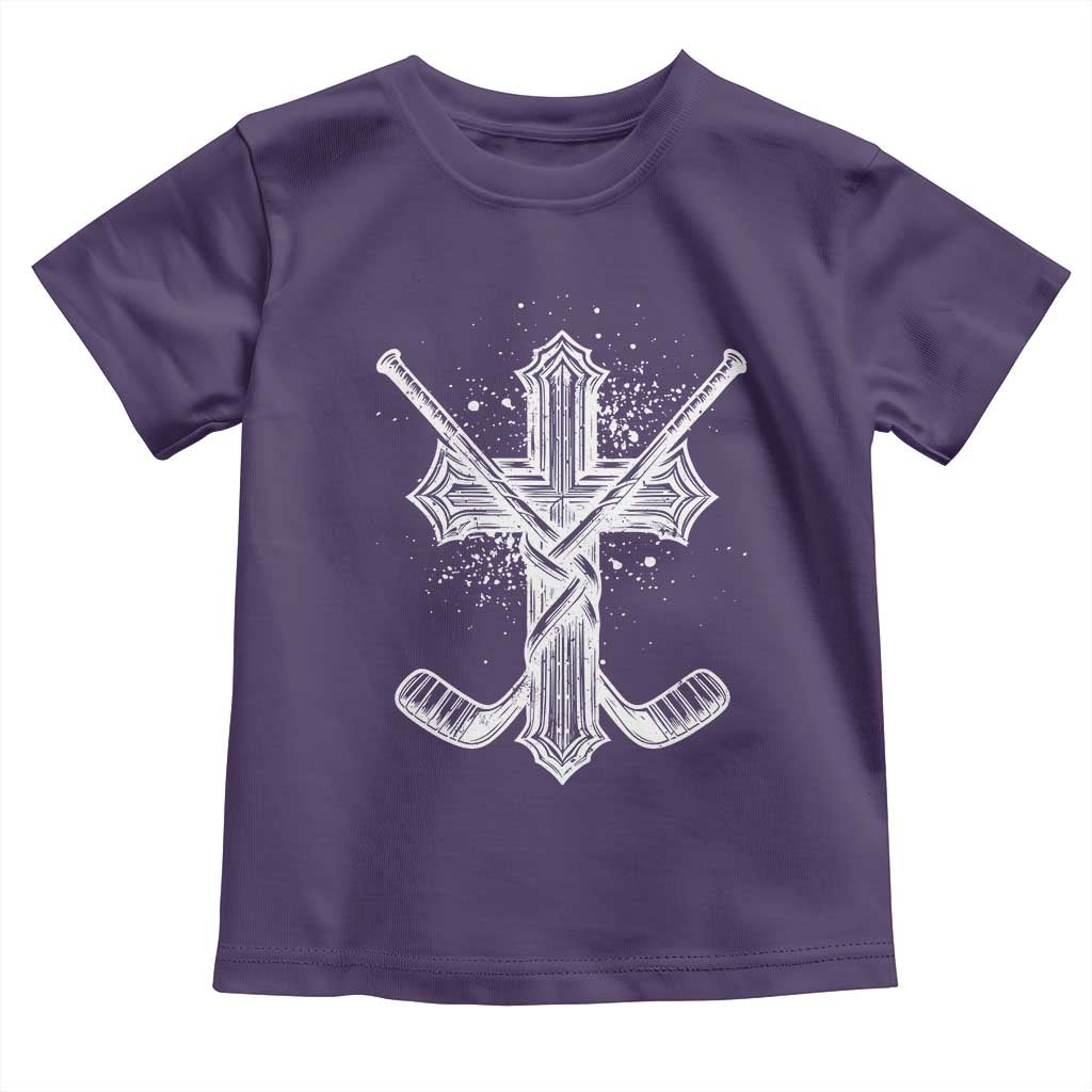 Faith Family Hockey Cross Toddler T Shirt Religious Ice Hockey Lover Gift - Wonder Print Shop