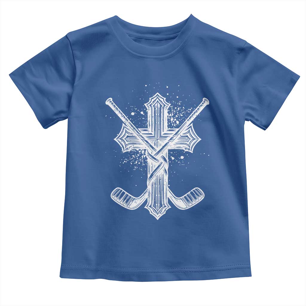 Faith Family Hockey Cross Toddler T Shirt Religious Ice Hockey Lover Gift - Wonder Print Shop