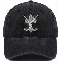 Faith Family Hockey Cross Washed Cotton Baseball Cap Religious Ice Hockey Lover Gift