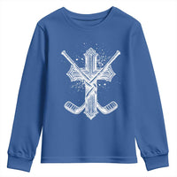 Faith Family Hockey Cross Youth Sweatshirt Religious Ice Hockey Lover Gift - Wonder Print Shop