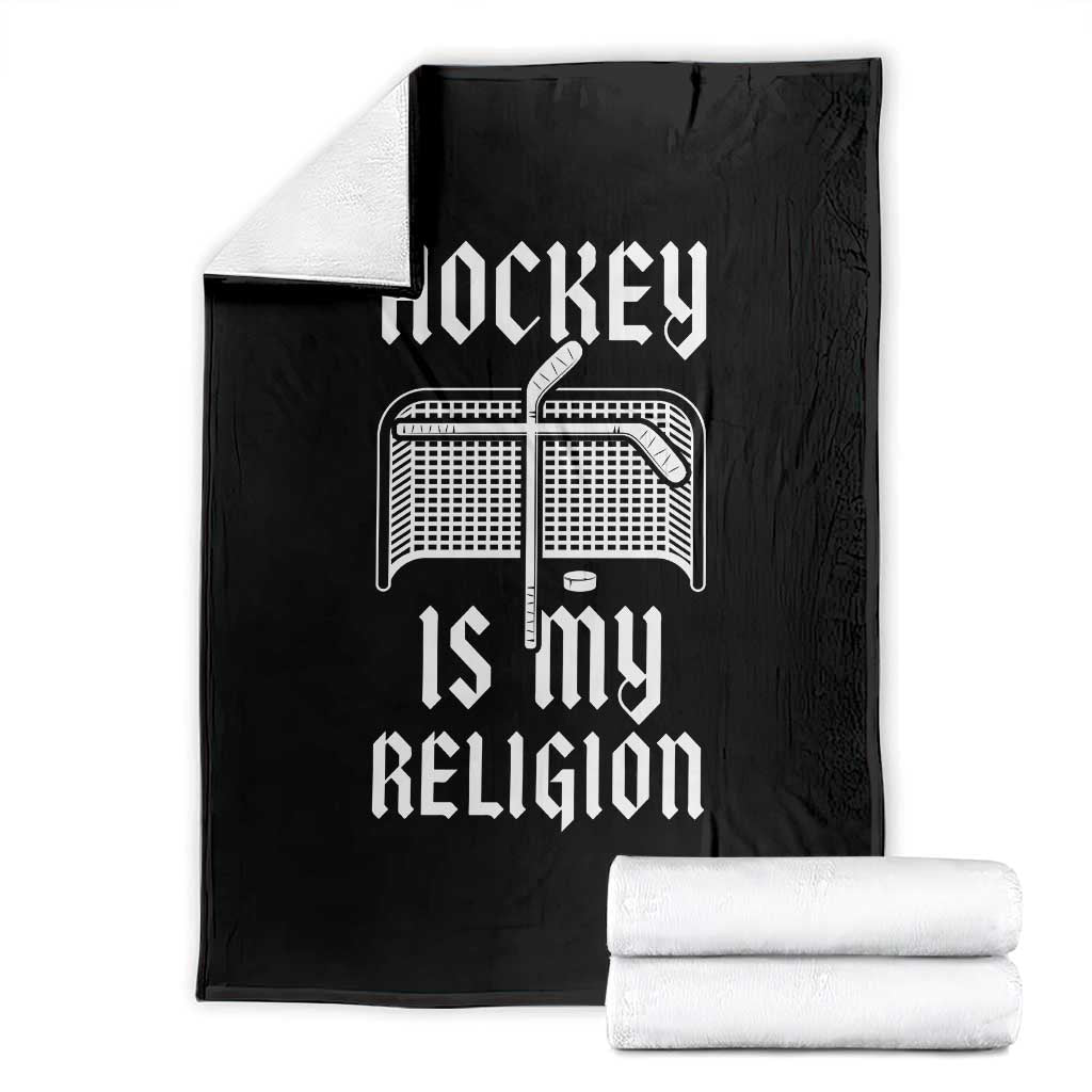 Hockey Is My Religion Throw Blanket Funny Christian Goalie Gift - Wonder Print Shop