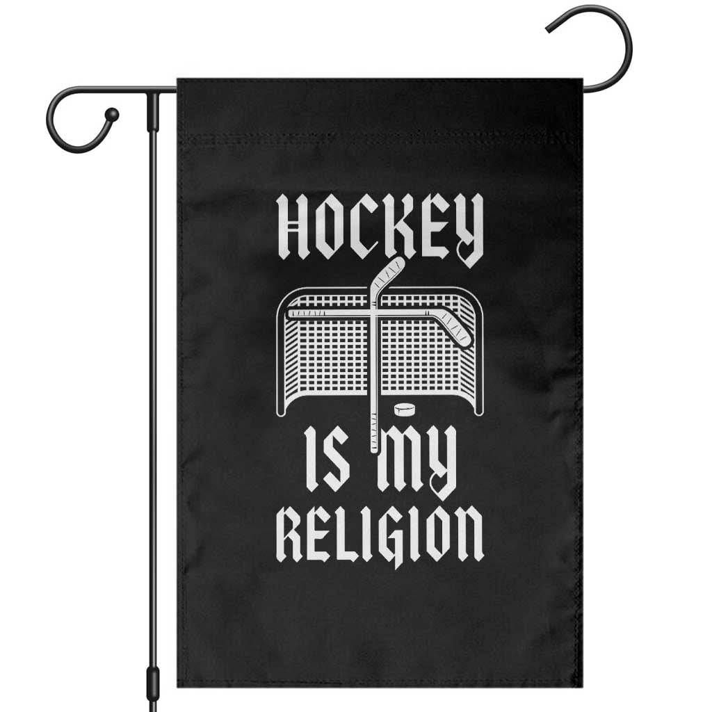 Hockey Is My Religion Garden Flag Funny Christian Goalie Gift - Wonder Print Shop