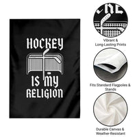 Hockey Is My Religion Garden Flag Funny Christian Goalie Gift - Wonder Print Shop