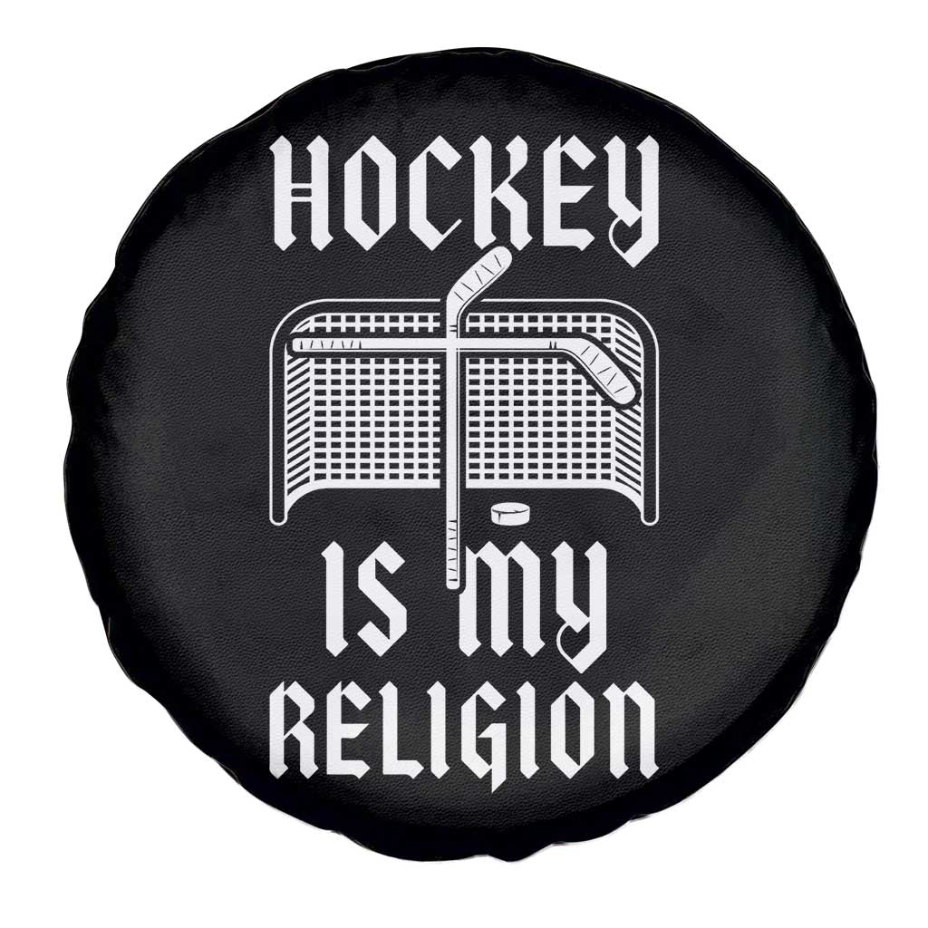 Hockey Is My Religion Spare Tire Cover Funny Christian Goalie Gift - Wonder Print Shop