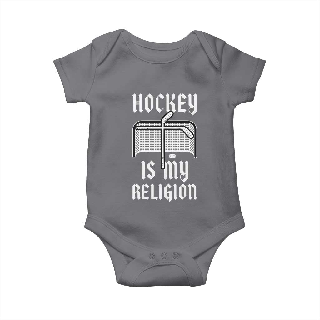 Hockey Is My Religion Baby Onesie Funny Christian Goalie Gift - Wonder Print Shop