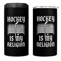 Hockey Is My Religion 4 in 1 Can Cooler Tumbler Funny Christian Goalie Gift - Wonder Print Shop