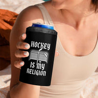 Hockey Is My Religion 4 in 1 Can Cooler Tumbler Funny Christian Goalie Gift - Wonder Print Shop