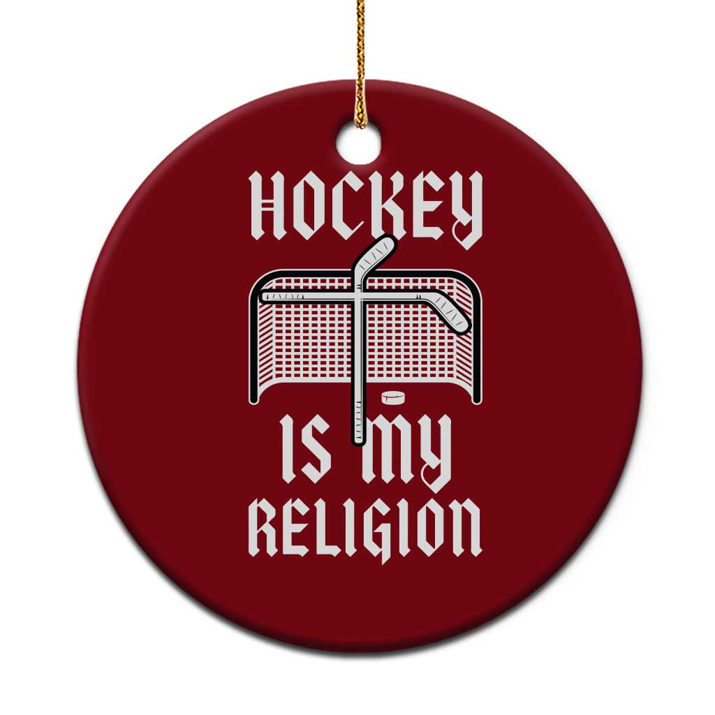 Hockey Is My Religion Ceramic Ornament Funny Christian Goalie Gift - Wonder Print Shop