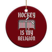Hockey Is My Religion Ceramic Ornament Funny Christian Goalie Gift - Wonder Print Shop