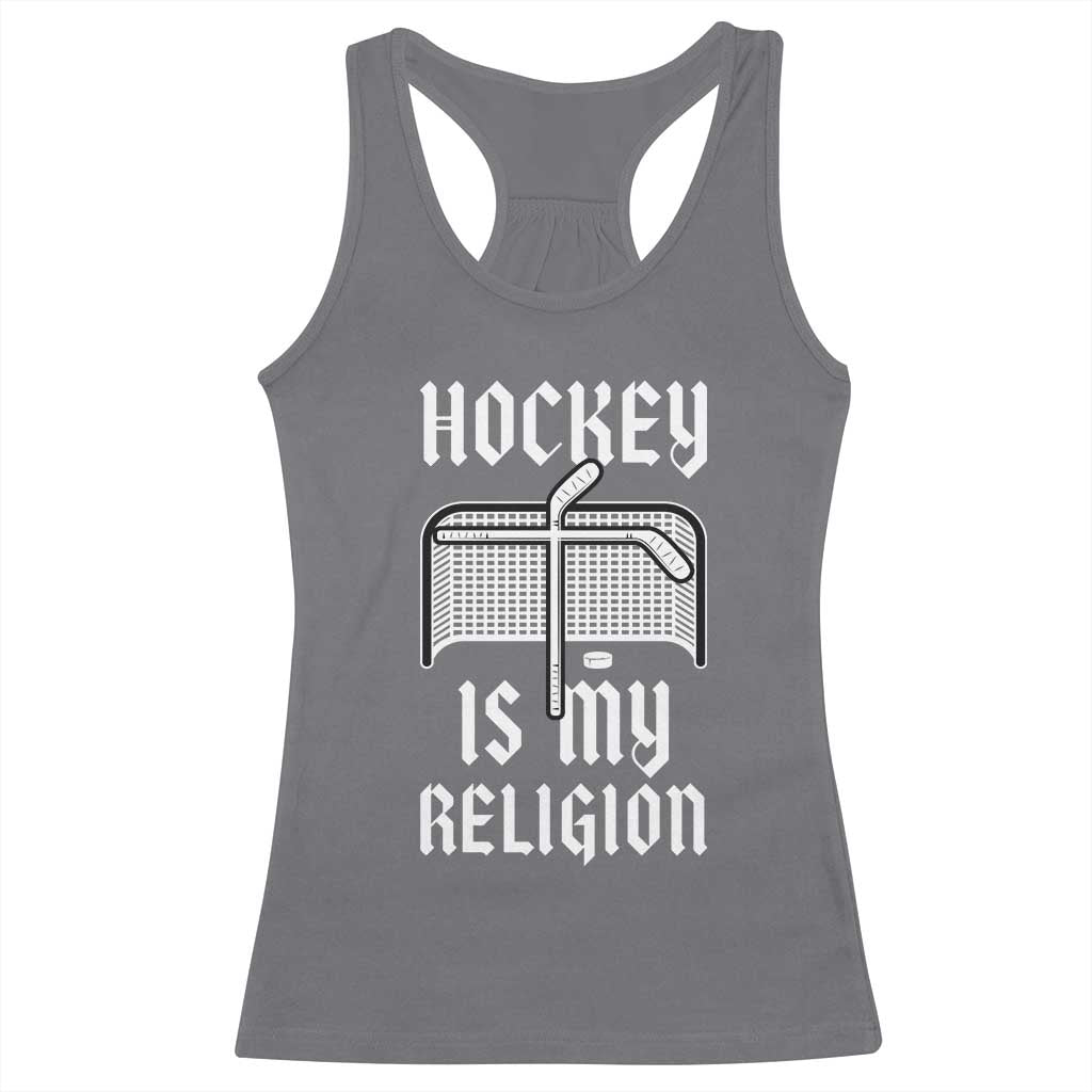Hockey Is My Religion Racerback Tank Top Funny Christian Goalie Gift - Wonder Print Shop