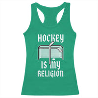 Hockey Is My Religion Racerback Tank Top Funny Christian Goalie Gift - Wonder Print Shop