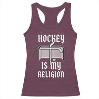 Hockey Is My Religion Racerback Tank Top Funny Christian Goalie Gift - Wonder Print Shop