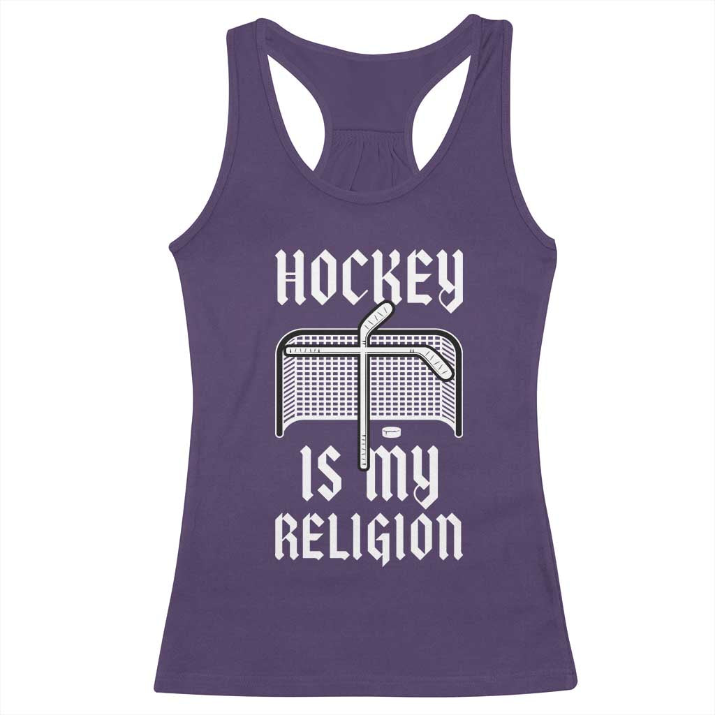 Hockey Is My Religion Racerback Tank Top Funny Christian Goalie Gift - Wonder Print Shop