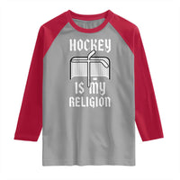 Hockey Is My Religion Raglan Shirt Funny Christian Goalie Gift - Wonder Print Shop